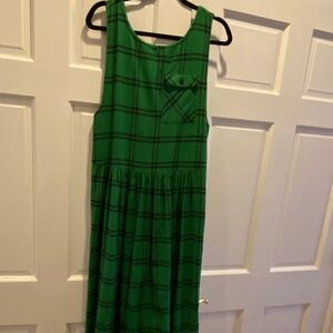 Vintage Green Plaid Jumper Dress